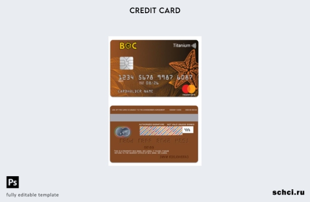 цифровая загрузка шаблона титановой карты Mastercard Шри Ланки BOC Bank